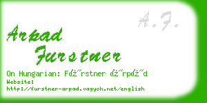 arpad furstner business card